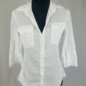 James Perse Contrast Ribbed Surplus Shirt Size 1